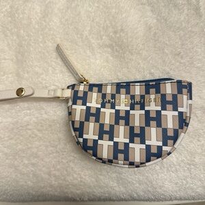 Tommy Hilfiger Geometric Blue and Tan Clutch